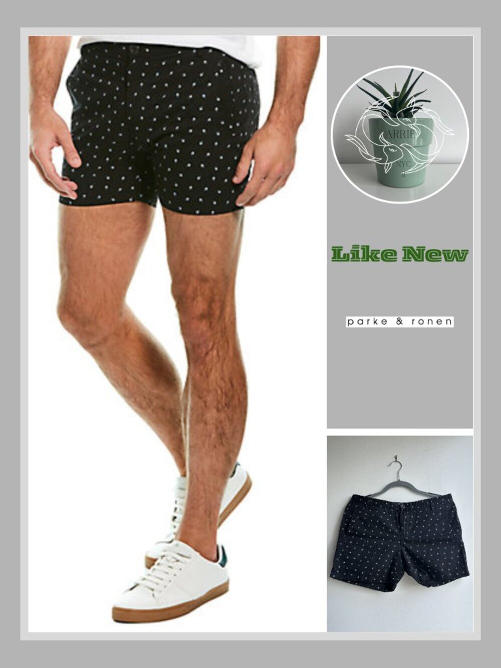 Parke & Ronen - Men's Holler Short - Black/White Print (31 Inch)